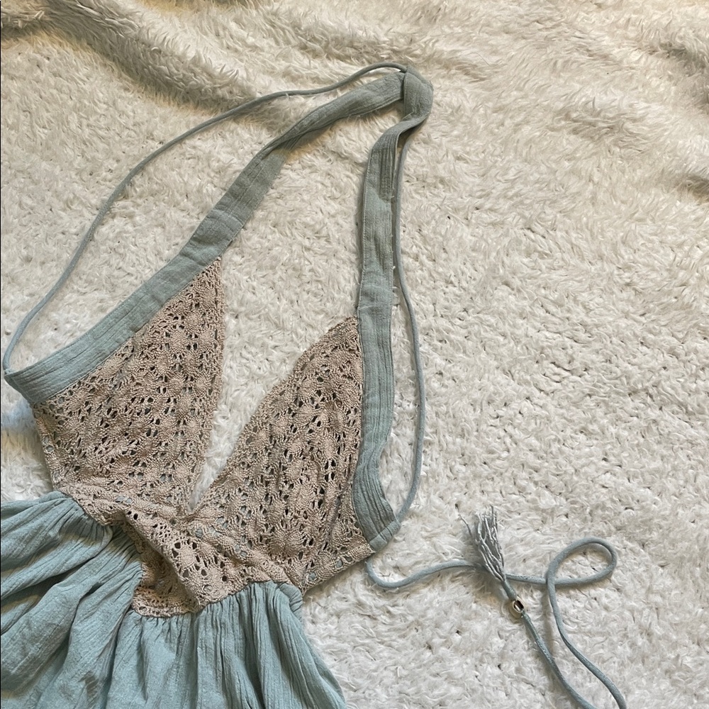 Free people fairy faerie festival boho beach witchy forest minidress light blue - Picture 4 of 9